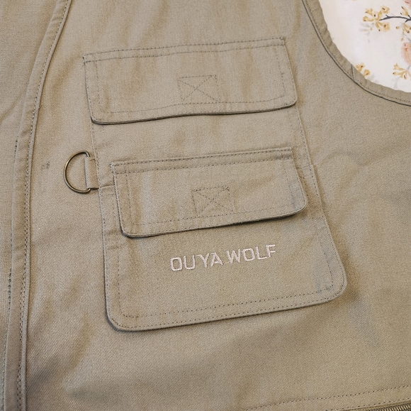 2XL Tan fishing hunting utility vest adjustable - Picture 5 of 7